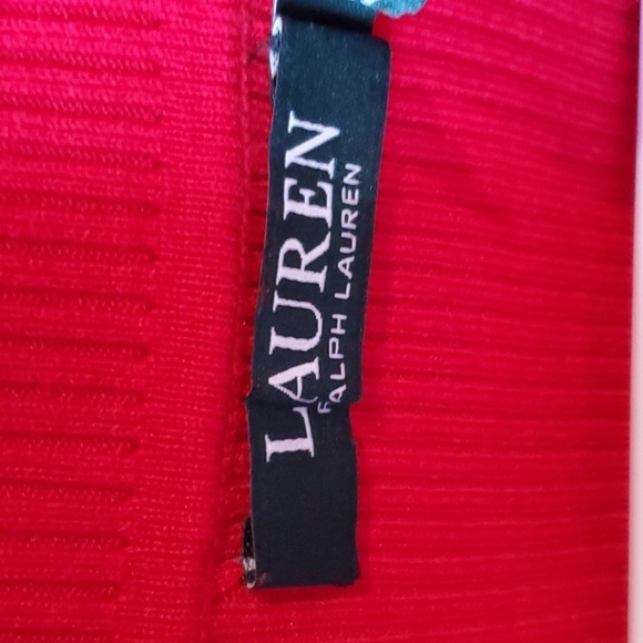 Lauren Ralph Lauren red rib turtleneck Green label & Cashmere houndstooth Scarf - Picture 3 of 9